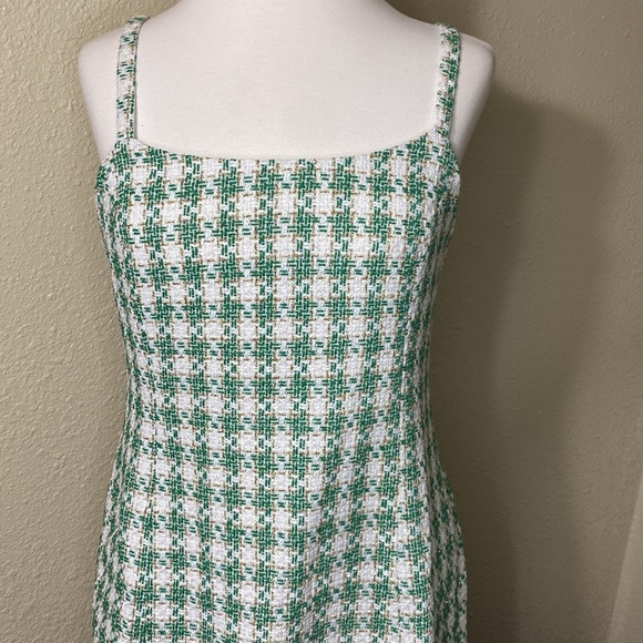 NWT Walter Baker Green White Tweed Barbara Dress Size 10 - Picture 5 of 16